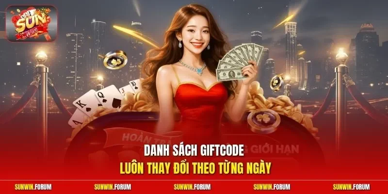 Danh sách giftcode luôn thay đổi theo từng ngày